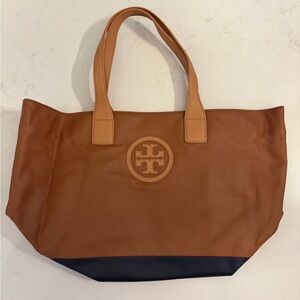 Tory Burch Brown and Black Leather Tote